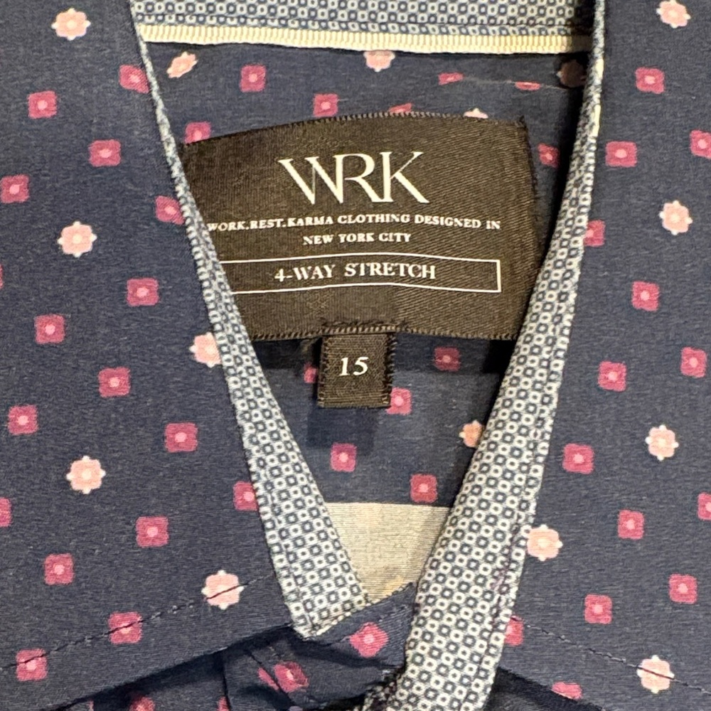 WRK Water wicking Polka Dot Button-Up Shirt - Picture 3 of 4